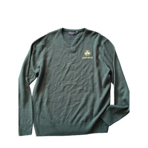 Traditional Crafts Heritage Green Long Sleeve V-Neck Ireland‎ Sweater Size XXL
